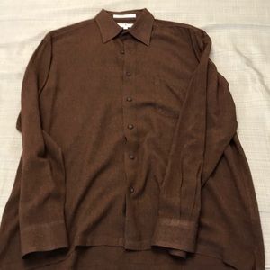 Joseph Abboud brown long sleeve casual shirt